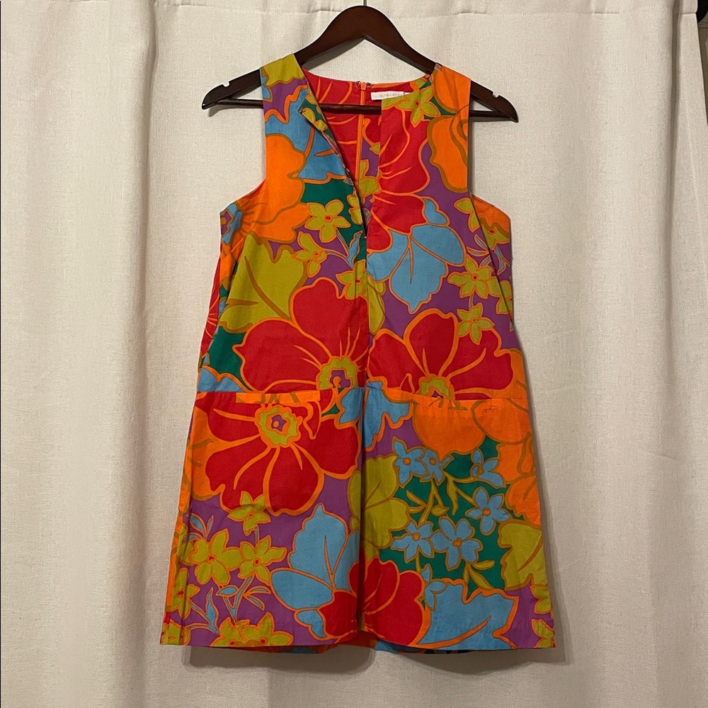 Olivaceous Floral Sleeveless Dress - Multicolor
